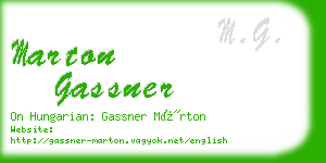 marton gassner business card